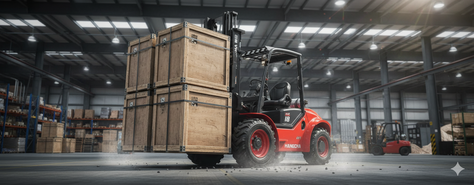 самоходные электроштабелеры Hangcha в работе